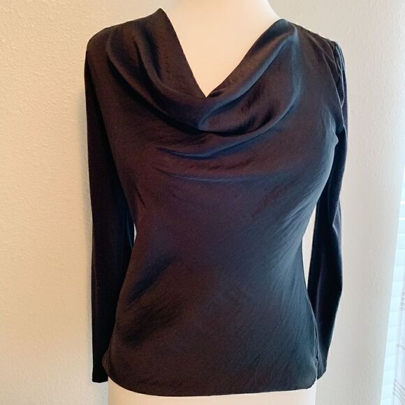 INC black drape front Blouse - Picture 1 of 3